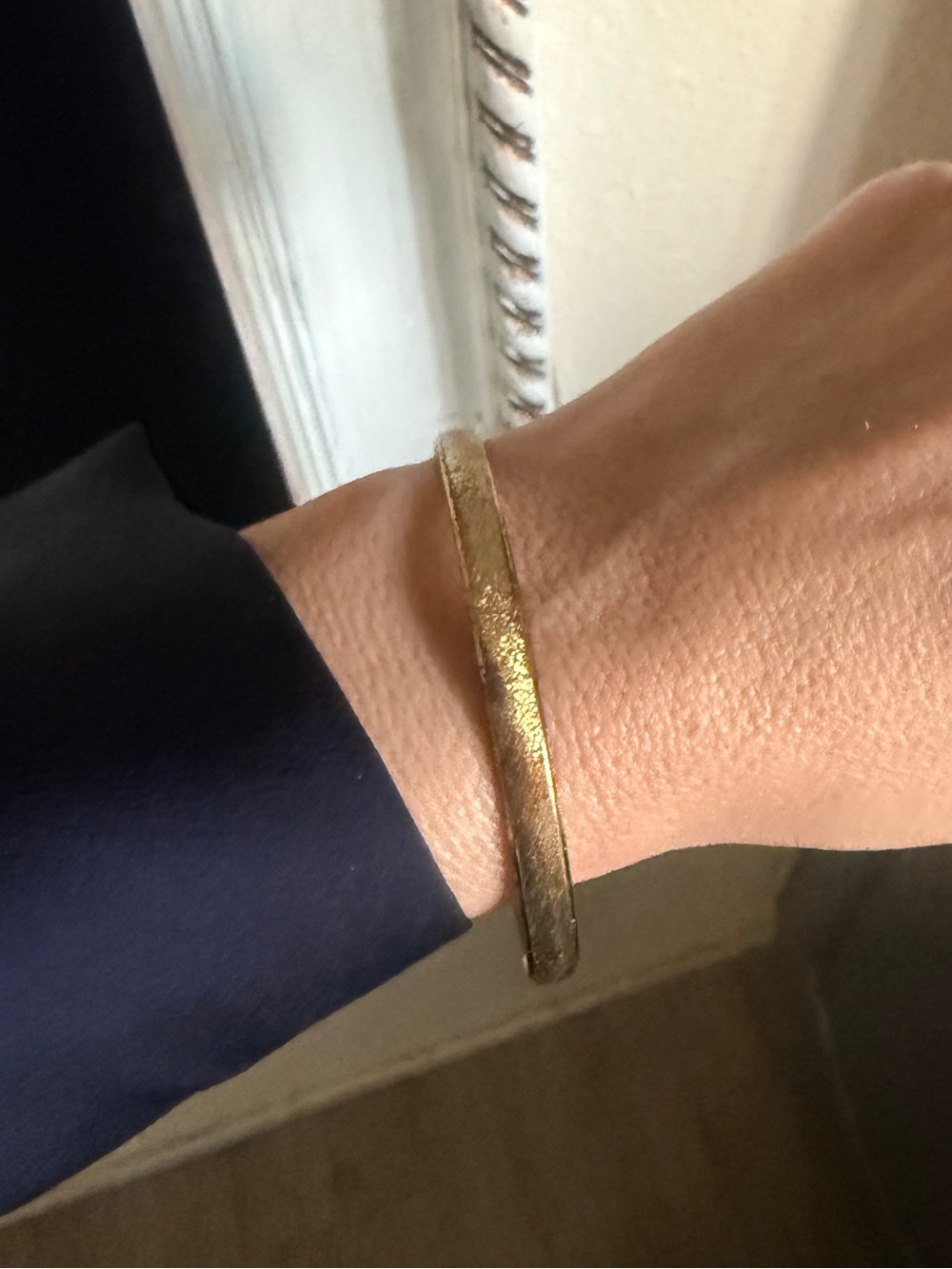 Vintage Gold Textured Bangle Bracelet